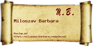 Miloszav Barbara névjegykártya